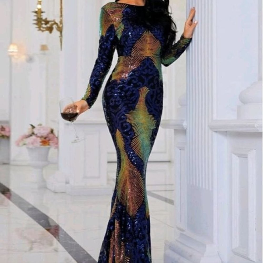 COLORBLOCK  SEQUINED PREMIUM BRAND SPECIAL EVENT MAXI - Picture 3 of 15